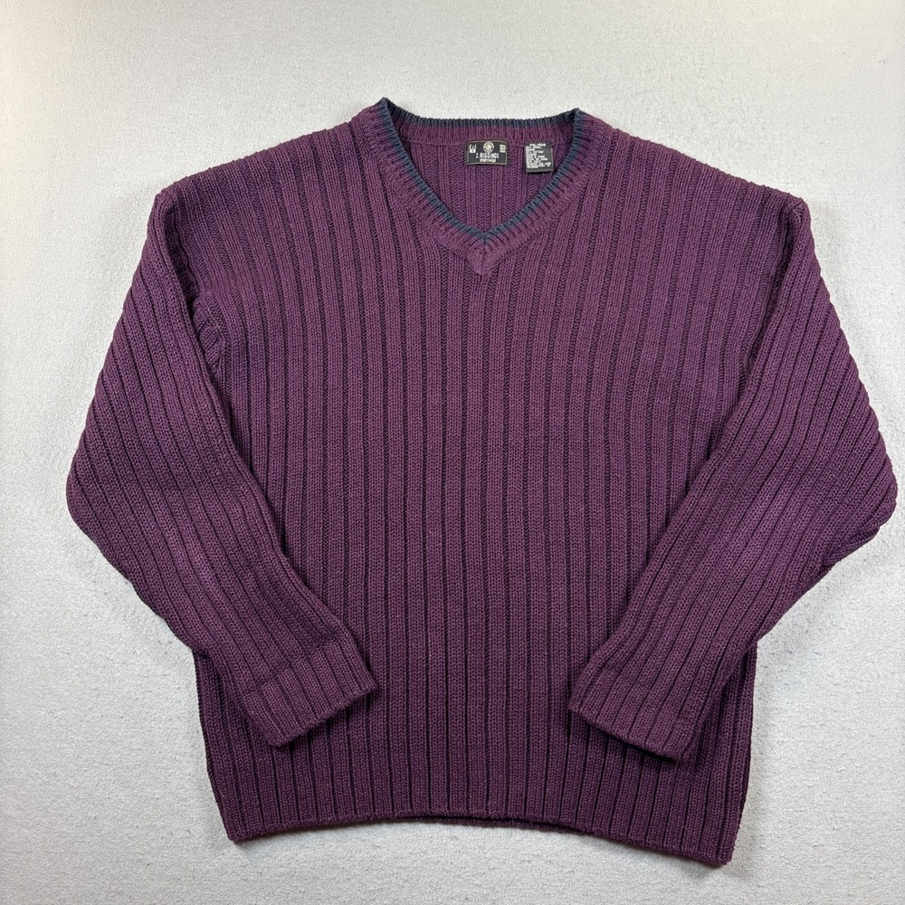 Vintage‎ J Riggings Sportswear Men's XXL V-neck Sweater Grandpacore Wine color